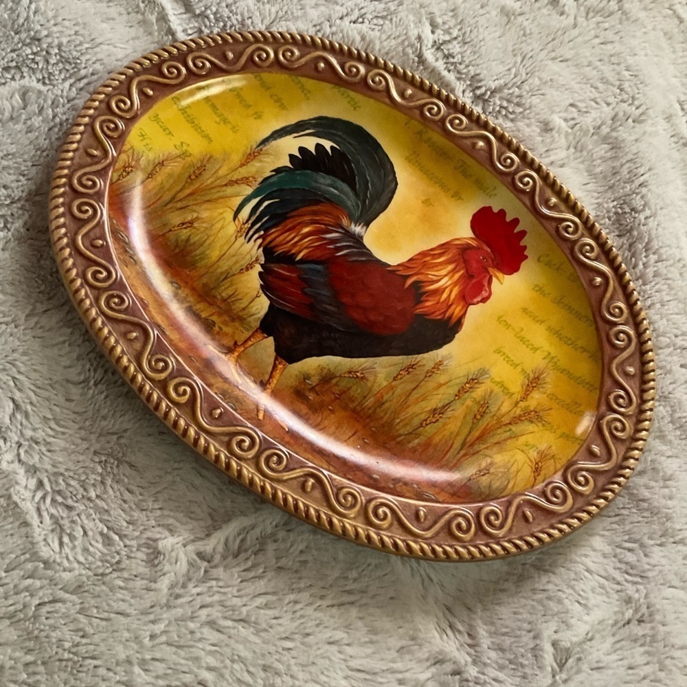 Rooster Platter 13 x 10